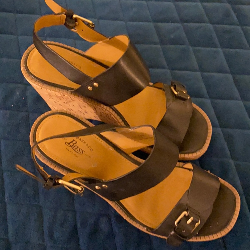 Wedge Sandals, Black